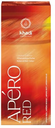 khadi APÉRO RED Pflanzenhaarfarbe – Faszinierende Rottöne von tiefem, sonnenverliebtem Rot bis zu elegantem Hellrot – 100% pflanzlich & natürlich – 100g