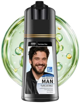 Beard Colouration 200 ml Temporary Long-Lasting Cover of Grey | Beard colouring shampoo for men for outdoor activities, holidays, travel, grandfather, husband