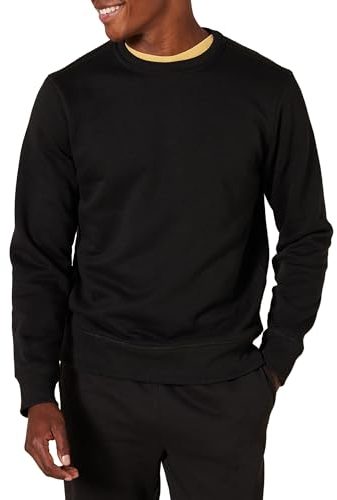 Amazon Essentials Sweat-Shirt à col Rond en Polaire (Grandes Tailles Disponibles) Homme, Noir, XL