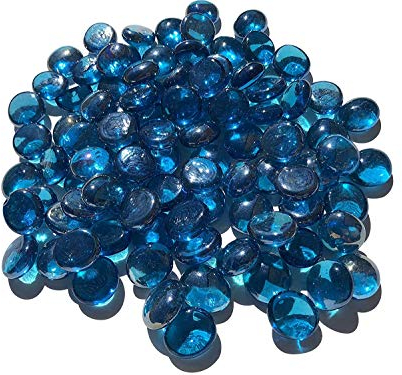 mezcla ozeanblaue Cristal Piedras Nuggets 4 – 3 cm 600 g – Bolas plano Cristal bolitas de cristal Mesa decorativa Decoración Jarrón de vidrio Deko relleno piedras multicolor de Crystal King