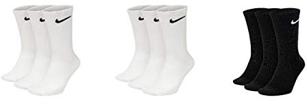 Nike 9 Paar Socken Herren Damen Weiß Grau Schwarz Tennissocken Sportsocken Sparset SX7664 Größe 34 36 38 40 42 44 46 48 50, Sockengröße:42-46, Farbe:weiß/weiß/schwarz