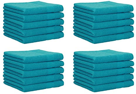 Betz 20 Stück Gästehandtücher Palermo 100% Baumwolle Größe 30x50 cm Farbe Petrol