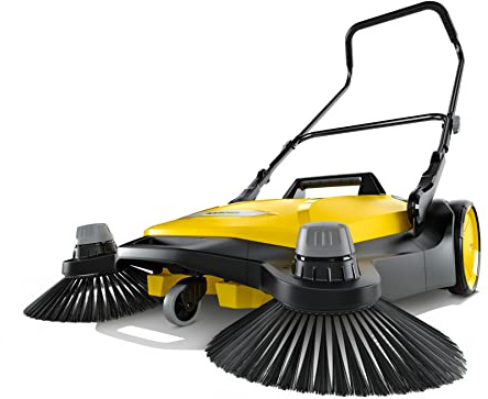 Kärcher Walk-Behind Outdoor Push Sweeper S 6 Twin for Workshops, Warehouses or Garages - 6X Faster Than a Push Broom, 10 Gallon Capacity, 33.9 Sweeping Width