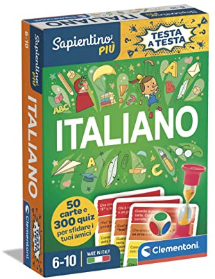 Clementoni Sapientino più - Testa a Testa Italiano, Quiz Educativo con Flashcards per Bambini 6-10 Anni, Divertenti Domande sul Mondo Italiano, Made in Italy, Lingua Italiana, 16439