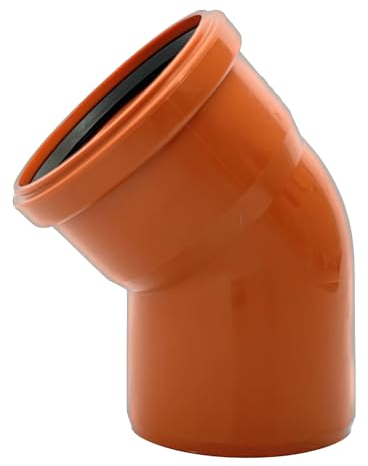 KACZMAREK PVC-U SN8 45 DN 110 Abwasserrohrbogen mit Gummidichtung fr externe Entwsserungssysteme - Wei