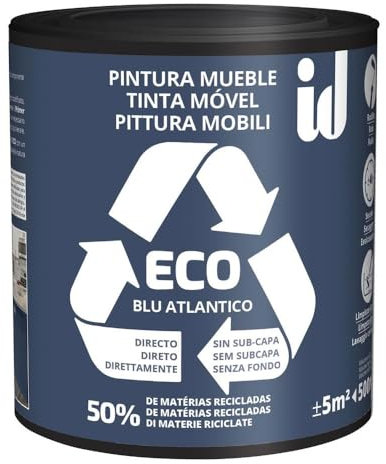 ID PARIS Pintura Eco Muebles Color Azul Atlántico - 500 ML-