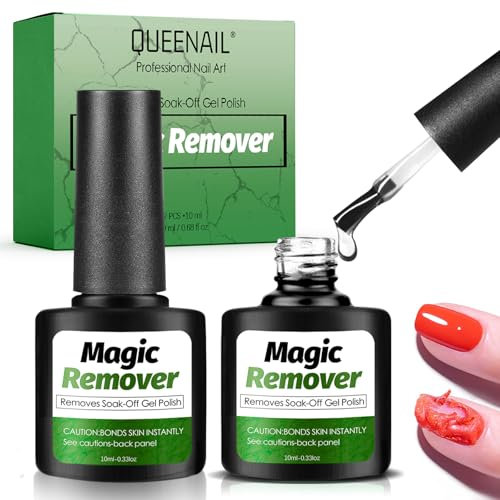 10ml*2 Dissolvant de Vernis à Ongles en Gel,Magic Remover Semi Permanent,Outil De Dissolvant De Vernis A Ongles En Gel,Remover Vernis Semi PermanentDissolvant Et Rapide 3 à 5 Minutes