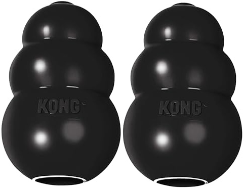 KONG Extreme Dog Toy - Fetch & Chew Toy - Treat-Filling Capabilities & Erratic Bounce for Extended Play Time Most Durable Natural Rubber Material - for Power Chewers - for Large Dogs (Pack of 2)