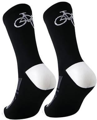 KRYMXAR Lot de 2 paires de chaussettes de vélo de course, respirantes pour le sport et la vie quotidienne, idéales comme cadeau de vélo