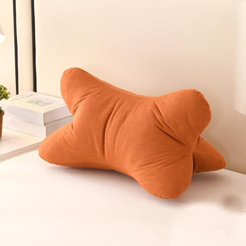 Almohada de Lectura, Almohada Espalda, Cojín Apoyo de Espalda, Lumbar Ergonómico para Relajarse para Leer Cómodamente, Soporte Flexible para Libros, para Sentado, Tumbado(Naranja)