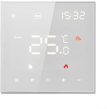Smart termostat, WiFi LCD pekskärm display temperaturkontroll för Tuya-app röststyrning gaspanna elektrisk golvvärme fjärrkontroll smart hem (vitt vatten/gas)