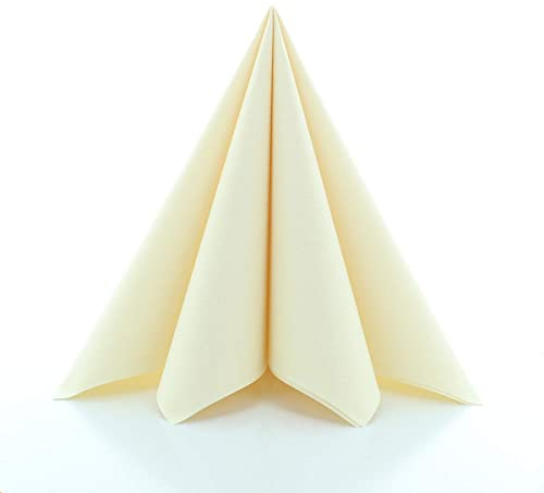 Sovie HORECA Serviette in Creme aus Linclass® Airlaid, hochwertige Einwegservietten, ideal für Hochzeiten & Partys, 40 x 40 cm, 50 Stück