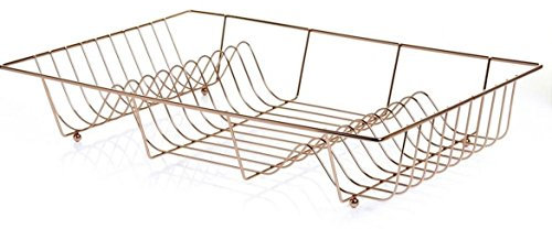 New Large Wire Dish Drainer Sink Rack Copper Effect-48cm x 32.5cm x 13.5cm