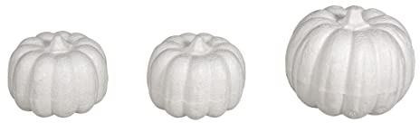 Rayher Courges en polystyrène citrouilles artificielles sct 3pcs blanc, 33493000