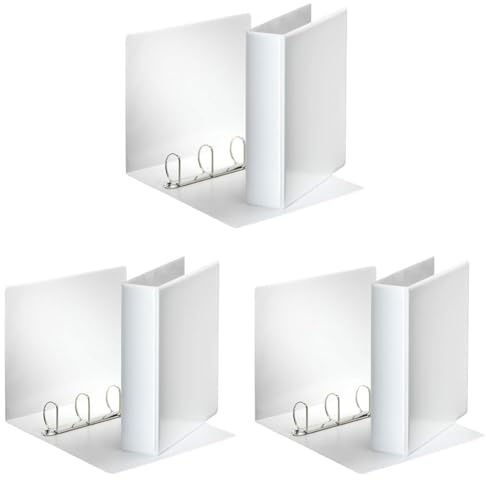 Esselte 49705 Ringbuch Präsentation, mit Taschen, A4, PP, 4 Ringe, 50 mm, weiss (Packung mit 3)