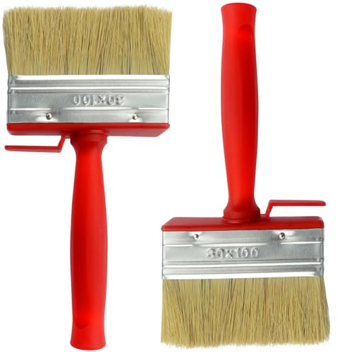 Roellgs 2 x 100mm Paint Brush for Fence, Floor, Wood, Suitable for All Types of Painting Work