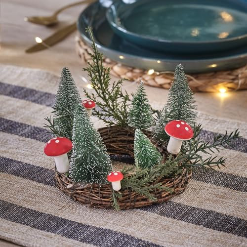 Lights4fun Christmas Festive Toadstool Mushroom Candle Holder Centerpiece Table Decoration 14cm