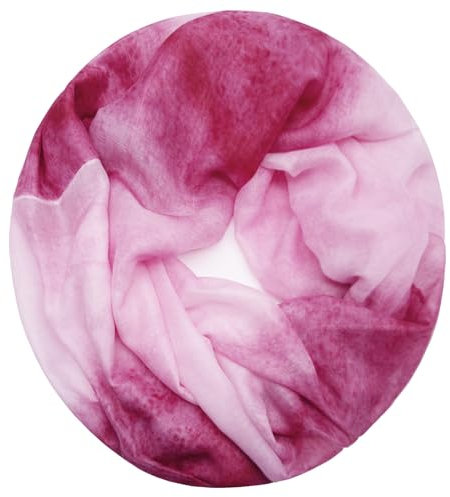 Gloop Damen Schal leichter Loop Schlauchschal Tuch Viele Farben 72 × 48 cm (Pink-Hellpink)