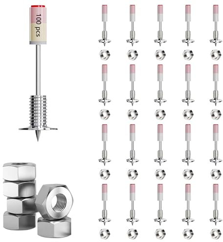 Lot de 100/200 Clous pour Pistolet à lous Clous: Béton 7,3 mm pour Pistolet Manuel Fixation de Gaines et Conduits sur Mur et Plafond en Béton pour Usage Domestique (argent, 100 Pcs)