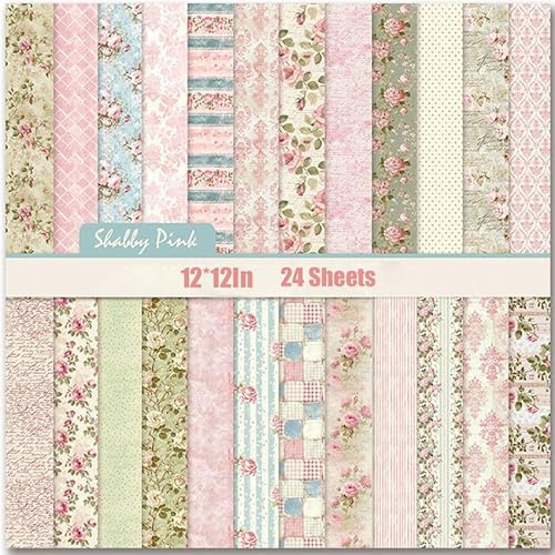 24 ark klippbokspapper, 30 x 30 cm scrapbooking-papper boho-mönster pappersset, dubbelsidigt hantverk decoupagepapper för gör-det-själv-korttillverkning, hantverk, konstjournalering, presentdekoration