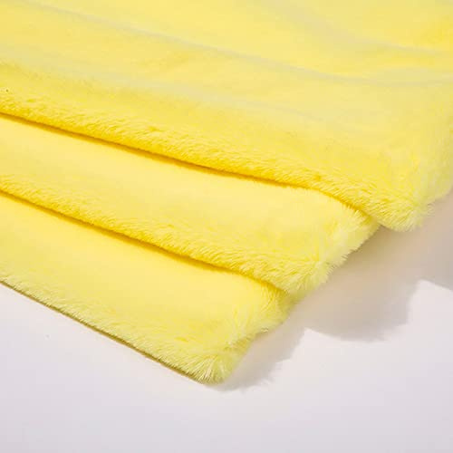GQZJY Tessuto in Pelliccia Sintetica per La Realizzazione di Giocattoli 160x50 Cm Materiale in Peluche Corto Artificiale Multicolore per Fodere per Cuscini Coperte (Color:Yellow)