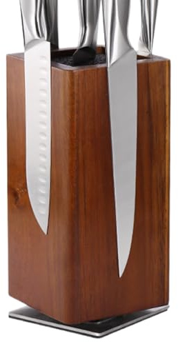 Bloque magnético para cuchillos, soporte giratorio de madera para chefs profesionales con función de almacenamiento de doble cara, organizador de utensilios para el hogar, cocina, club, comedor