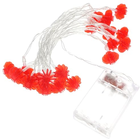 SHINEOFI Guirnalda de Luces LED de Farolillos Rojos Tradicionales 3 Metros 20 Luces Pequeñas 25X15 CM Decoración para Exterior Año Chino Fiesta Jardín Hogar