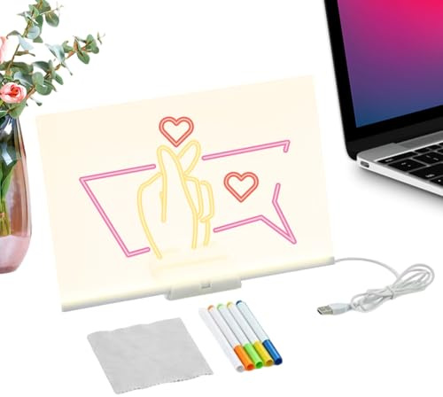 Tablero de dibujo LED para niños - Pizarra de notas regrabable, pizarra de pintura portátil, pizarra de aprendizaje borrable, accesorio preescolar para guardería, tabla de pintura escolar, perfecta