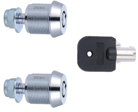 Uonlytech Cerradura Tubular de Leva de 17 Mm para Puertas Metálicas y Gabinetes, Juego de 2 Piezas con 1 Llave Tubular, Bloqueo para Máquina Arcade y Caja de Herramientas, Color