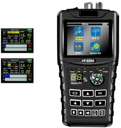 Cercatore satellitare, Misuratore di ricerca satellitare digitale VF-6800 Supporto DVB-T2/DVB S2/DVB C Combo for ricevitore TV