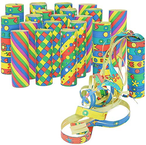 com-four® 20x Rollos de serpentinas pequeñas Diferentes Patrones