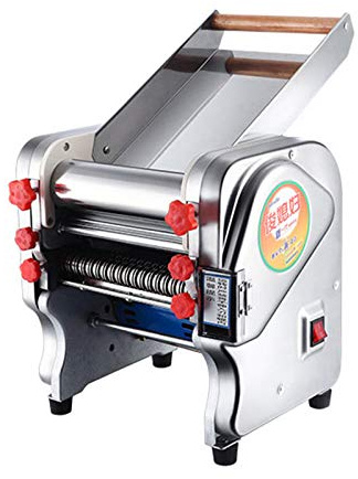Hanchen Máquina de Hacer Pasta Eléctrica 550W Cortadora de Pasta Fresca Acero Inoxidable para Hacer Fideos Espagueti Tagliatelle Fettuccine Espesor Ajustable 0.1-5mm