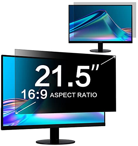ZOEGAA Monitor Blickschutzfolie 21.5 zoll 16:9,Anti Blaulicht Blendschutz Sichtschutzfolie und Abnehmbarer Sichtschutz Computer Privacy Screen für Hp Dell Acer Lenovo Asus