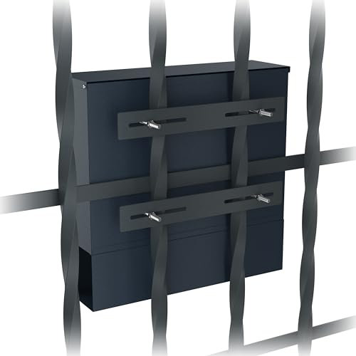 Graviers Design Soporte de valla para buzón, juego de montaje de valla de acero inoxidable para buzón de correos en valla, 297 x 40 mm, juego de fijación para valla