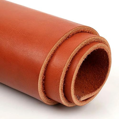 CONVOW 4 mm Dickes hartes Rindsleder, pflanzlich gegerbtes echtes Leder, Kunsthandwerk, Messerscheide, Ledergürtel, Tischkissen, Stuhllehne, Rohleder