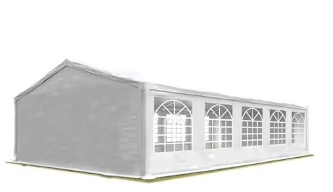 TOOLPORT Partyzelt 5x10 m Pavillon Starke PVC 600 N Plane wasserdicht und schneller Aufbau