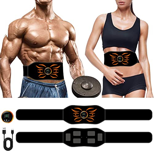HONGXIAN Muskelelektrostimulator,EMS-Muskelstimulator,Bauch-Elektrostimulator,Bauch-Elektrostimulator-Gürtel,USB wiederaufladbar,Bauch-Curture-Elektrostimulation