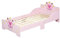 HOMCOM Cama para Niños de +3 Años 143x73x60 cm Cama Infantil de Madera con Estampado de Corona Carga 50 kg para Dormitorio Rosa