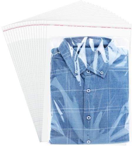 100 bolsas autoadhesivas de celofán transparente (26 x 40 cm)