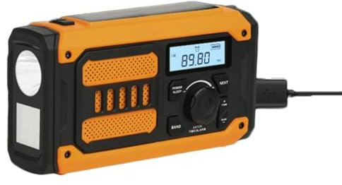Sxmrmnx Portatile di Emergenza Solare Ricaricabile Radio Mini FM AM Manovella Radio di Emergenza con LED Torcia Power Bank