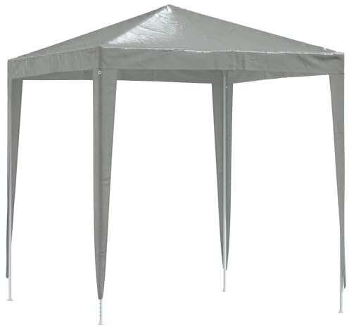 vidaXL Party-Zelt 200 x 200 x 240 cm Hellgrau PE und Stahl, Moderner Outdoor-Baldachin, Flexibles Event-Pavillon, wetterfester Shelter, großer Party-Gartenpavillon, Sommer-Setup