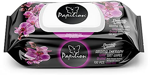 Papilion Aromatherapy Wet Wipes With Vitamin-E & Aloe, Plant Based Fragrance With Cap Seal [100 Sheets] (Single Pack)