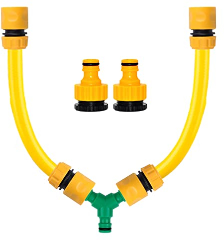 Outdoor Tap Temperature Mixer, Hot & Cold Water Mixer, Hose Quick Connector, Y Splitter for Dog Shower, Car, Bike Wash