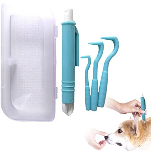 Keloc Tire-tiques pour Chiens,Lot de 4 Pinces à épiler pour enlever Les tiques | Accessoires durables pour Animaux de Compagnie pour éliminer Les puces, Les poux, Les tiques, etc