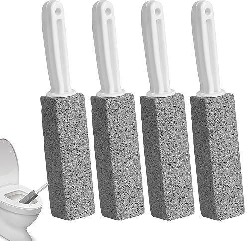 TECHEEL 4 Stück Bimsstein Toilettenreiniger Bimsstein Reinigungsstein Cleaning Block WC Bimsstein Toilette WC mit Griff für Bad Toilette Küche Pool Haushaltsreinigung Deep Flecken
