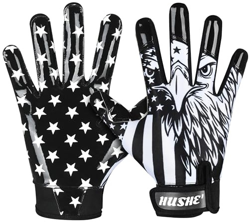 Football Gloves American Flag Football Receiver Gloves Men Silicone Grip Football Receiver Gloves Youth USA Flag Football Receiver Gloves Youth Football Receiver Gloves Youth Football