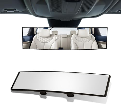 deemars Rückspiegel, Panorama-Rückspiegel, 11,8-Zoll-Innen-Clip-on-Weitwinkel-Rückblickspiegel, Wide Angle Extended Curved Mirror zur effektiven Reduzierung des toten Winkels für die meisten Autos