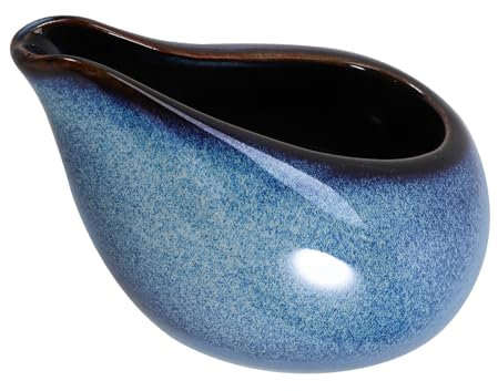 Amosfun 1pc 100ml Ceramic Sauce Jug, Small Porcelain Gravy Boat, Coffee Creamer Serving Pouring Pitcher for Salad Topper, Steak, Coffee