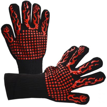 Guanti da barbecue, guanti da forno, guanti da forno estremamente resistenti al calore, guanti da cucina in silicone antiscivolo per grigliare, barbecue, cottura e saldatura
