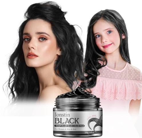 Temporäre Haarfarbe Auswaschbar, Temporäre Haarwachs Farbe Haarfarbe Wachs Natürliche Frisur Pomade Für Männer Frauen Party Cosplay Halloween Christmas (black, black)